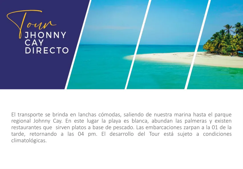 Johnny Cay Direct Boat Tour